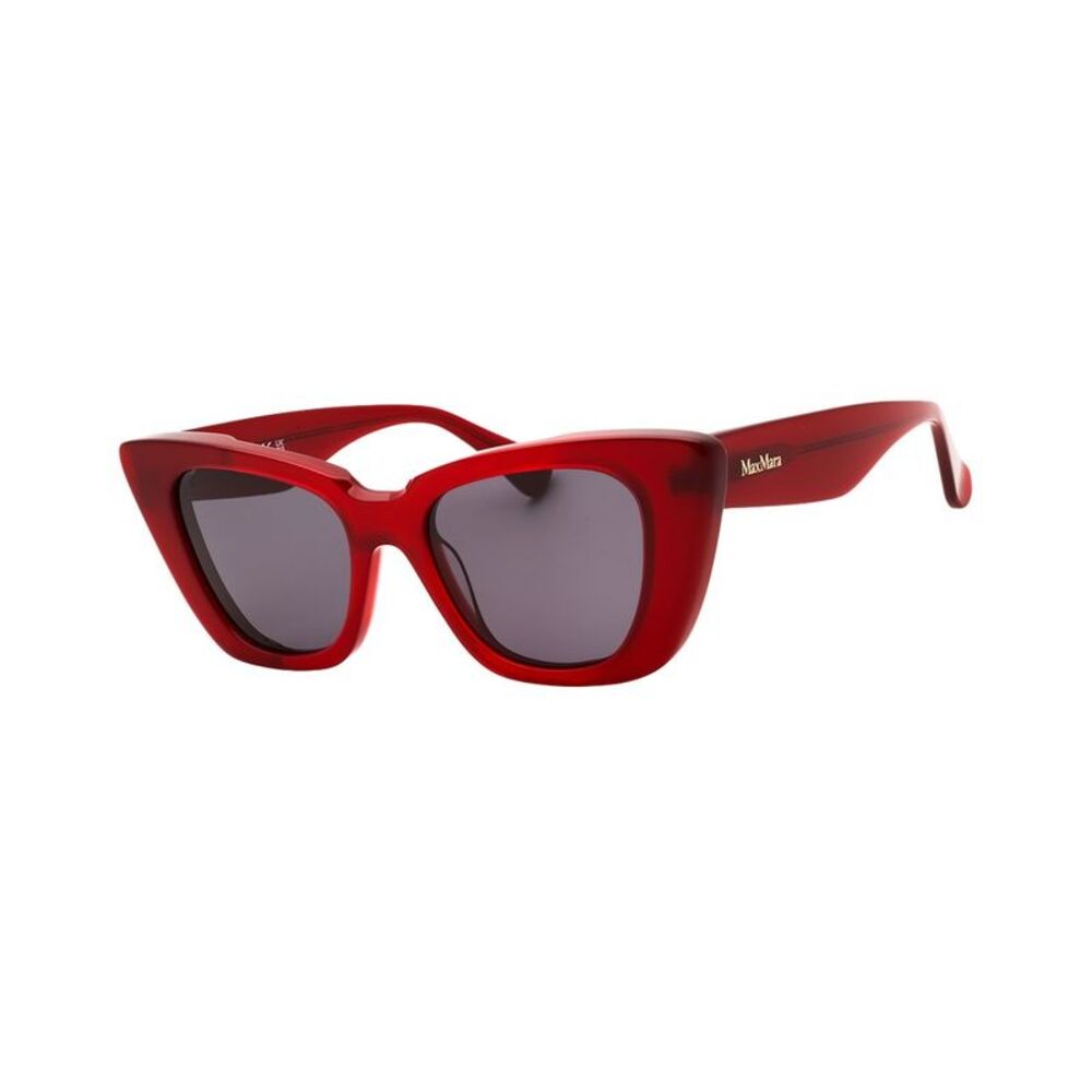 MaxMara Glossy Red Cat-Eye Sunglasses with Dark Gray Lenses